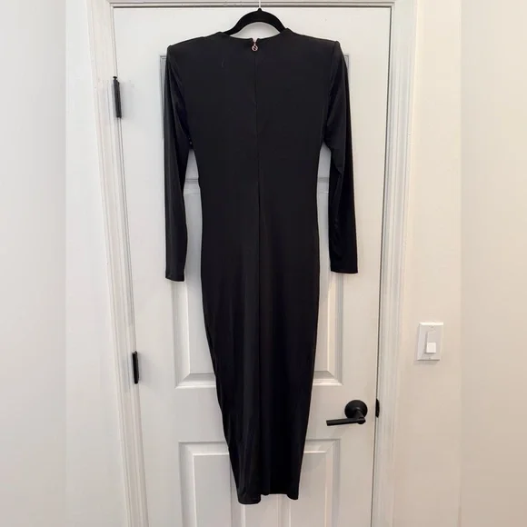 NWT Nookie Black Dare Midi Dress Long Sleeve Slinky Stretch Jersey Large -  coffeafoods.com